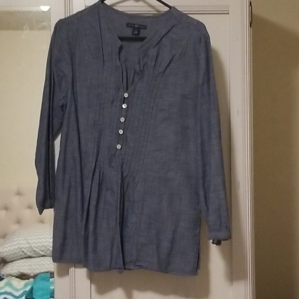 3/4 sleeve denim color tunic